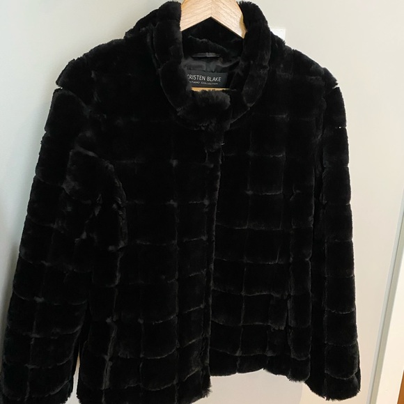 Kristen Blake Faux Fur Jacket Coat XS Black - Picture 3 of 12
